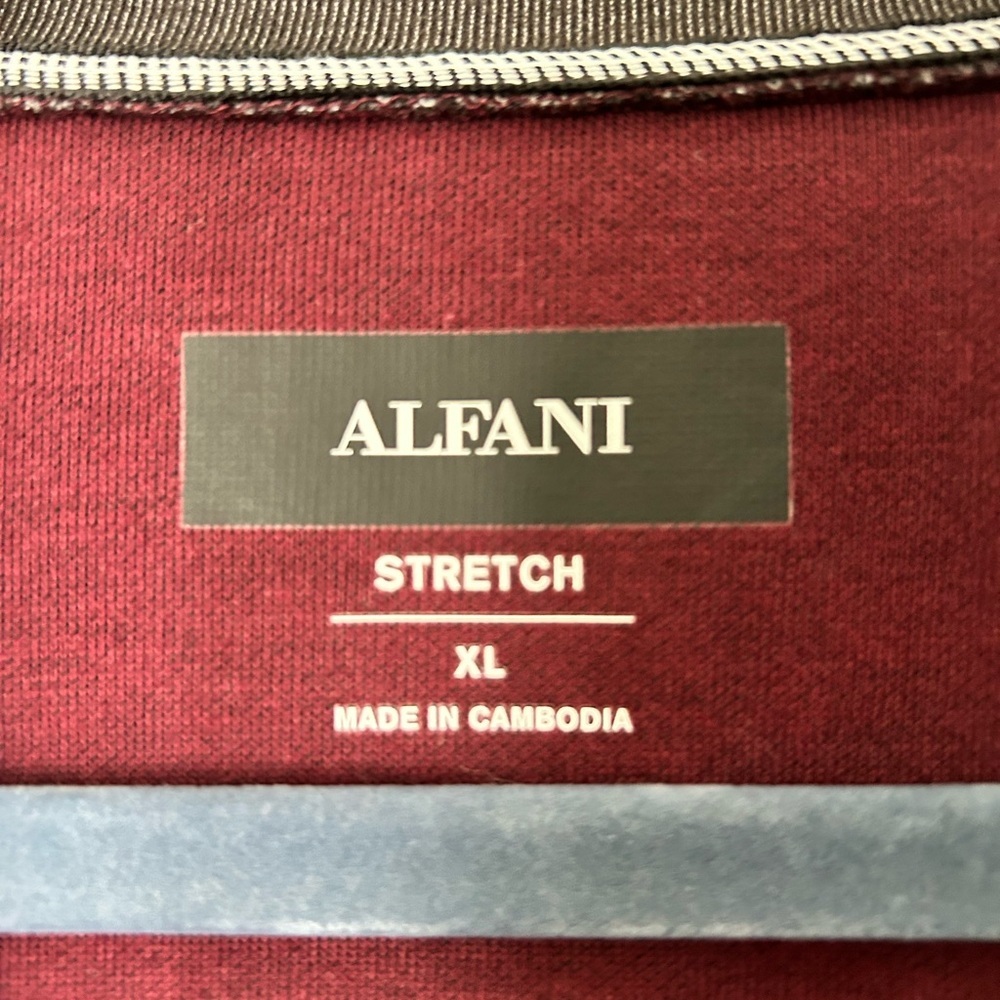 Alfani Men's Maroon Zip-Up Sweater - Picture 2 of 5